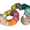 Houten wiggly worm. pastelkleur. 3+