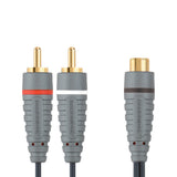 Bandridge bal4600 subwooferkabel 2x rca male - rca female 0.20 m blauw - afbeelding 4