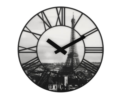 Nextime ne-3004 wandklok dia. 39 cm, plastic, 3d, grijs, #039;la ville #039;