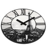 Nextime ne-3004 wandklok dia. 39 cm, plastic, 3d, grijs, #039;la ville #039;