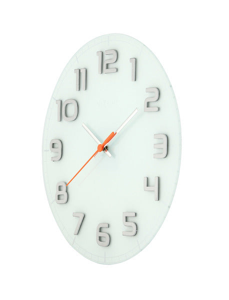 Nextime nextime ne-8817wi wandklok dia. 30 x 3.5 cm, glass, white, 'classy round'