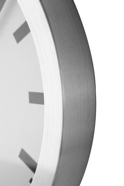 Nextime station – wandklok tafelklok – 19 cm – geborsteld aluminium – wit
