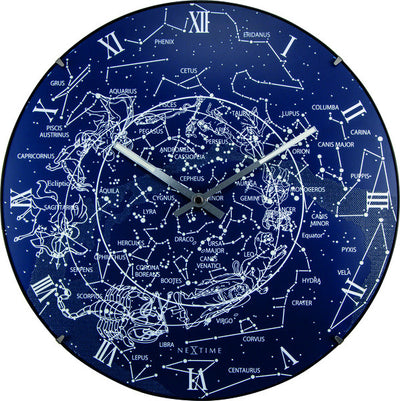 Nextime ne-3165 wandklok dia. 35 cm, bol glas, 'milky way dome'
