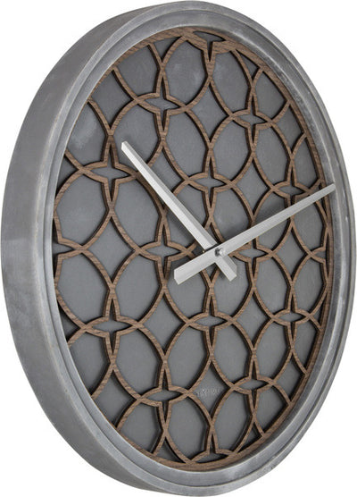 Nextime ne-3212br wandklok dia. 39.5 cm, polyresin hout, grijs