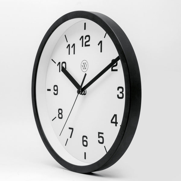 Nextime nx-7321zw wandklok nxt diameter 20cm kunststof zwart, witte wijzerplaat