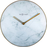 Nextime ne-8189wi wandklok marble ø 40 cm wit - afbeelding 1