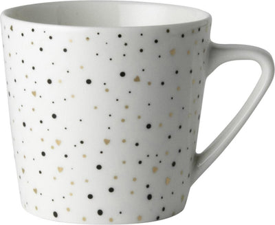 Dutch rose loft zwart-wit koffiemok wit met glitters 20cl