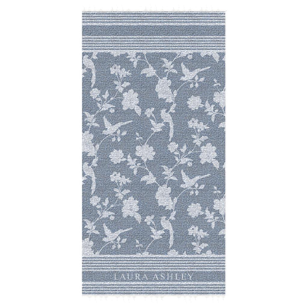 Laura Ashley Laura Ashley Hamamdoek Elveden Midnight 90x180 cm Blauw Wit