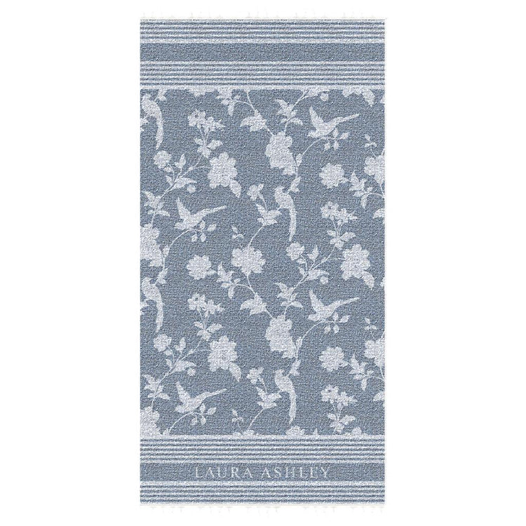 Laura ashley hamamdoek elveden midnight 90x180 cm blauw wit