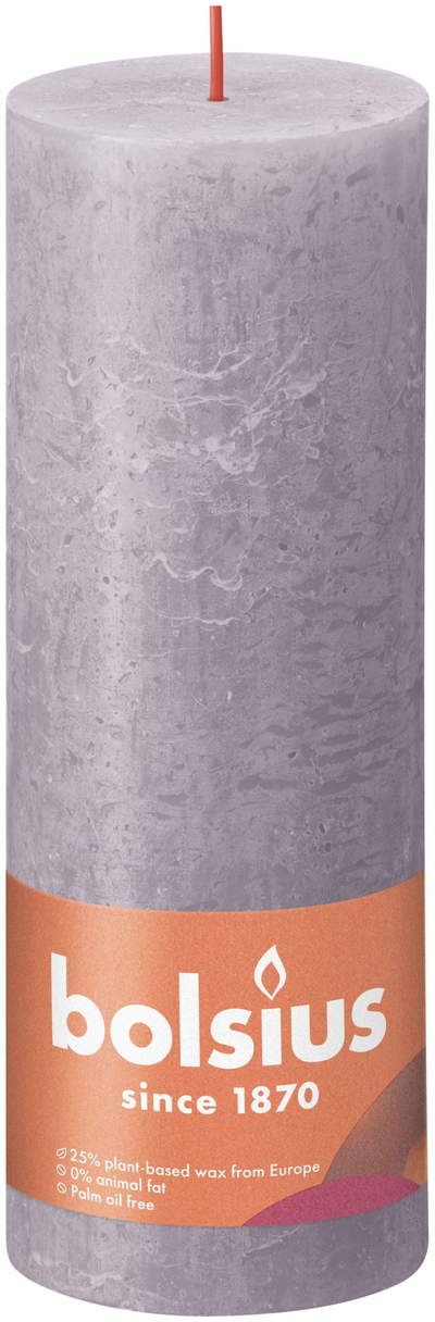 Bolsius rustiek stompkaars 190 68 - frosted lavender