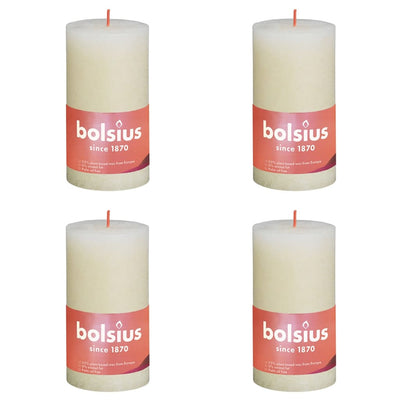 Bolsius Bolsius Stompkaarsen Shine 4 st rustiek 130x68 mm zacht parelkleurig