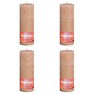 Bolsius Bolsius Stompkaarsen Shine 4 st rustiek 190x68 mm mistroze