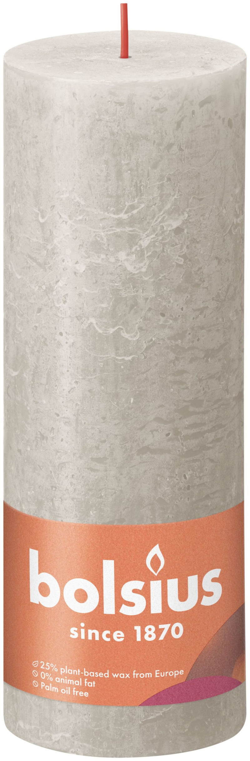 Bolsius rustiek stompkaars 190 68 - sandy grey