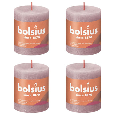 Bolsius Bolsius Stompkaarsen Shine 4 st rustiek 80x68 mm ash rose
