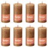 Bolsius Bolsius Stompkaarsen Shine 8 st rustiek 100x50 mm spice brown