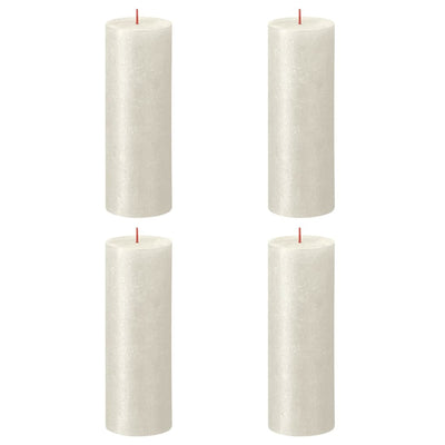 Bolsius Bolsius Stompkaarsen rustiek Shimmer 4 st 190x68 mm ivoorkleurig