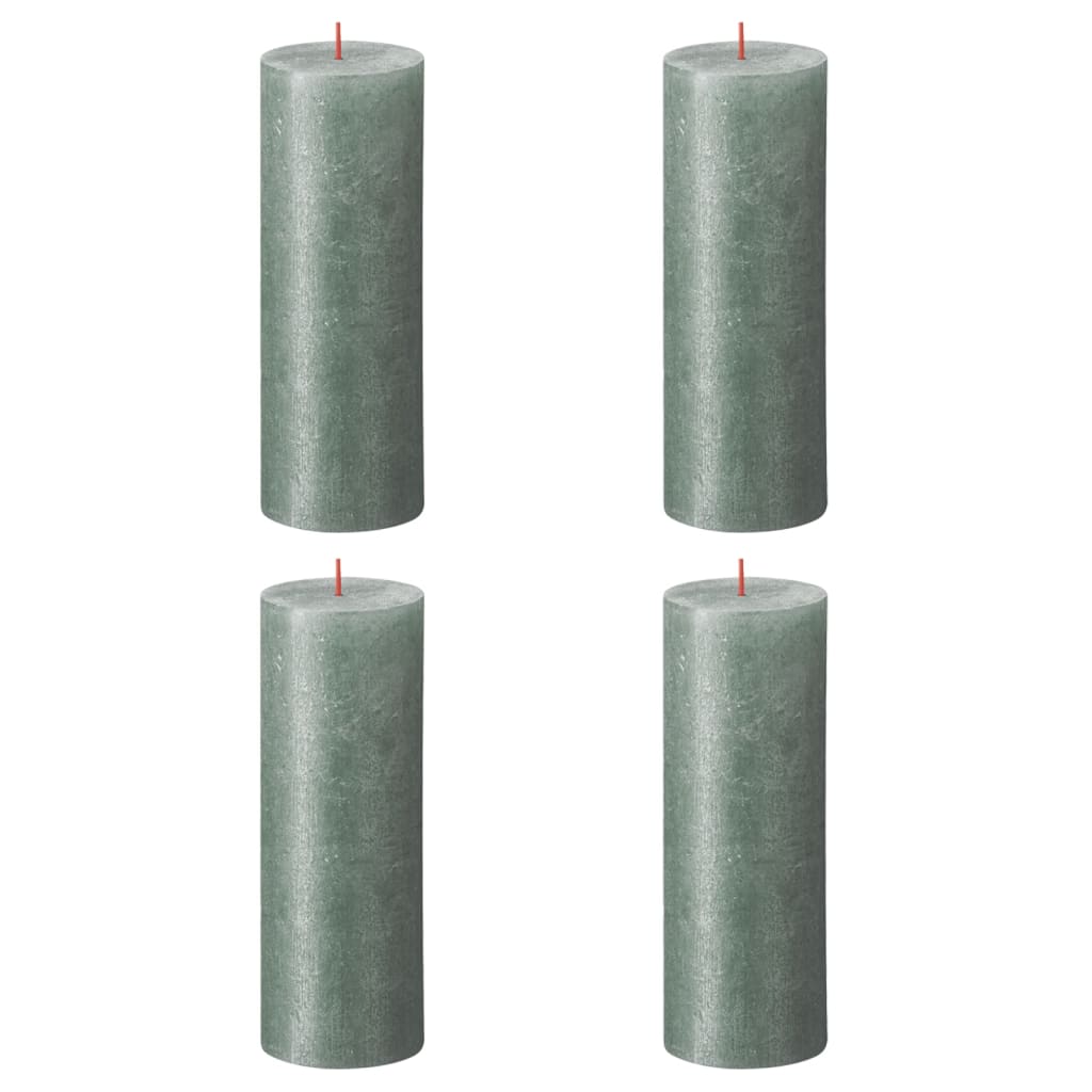 Bolsius Bolsius Stompkaarsen Shimmer 4 st rustiek 190x68 mm oxideblauw