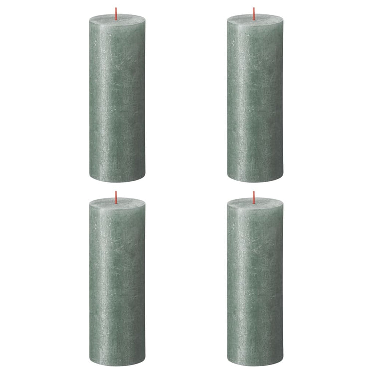 Bolsius Bolsius Stompkaarsen Shimmer 4 st rustiek 190x68 mm oxideblauw