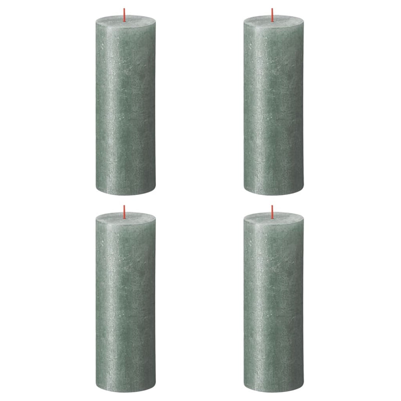 Bolsius Bolsius Stompkaarsen Shimmer 4 st rustiek 190x68 mm oxideblauw