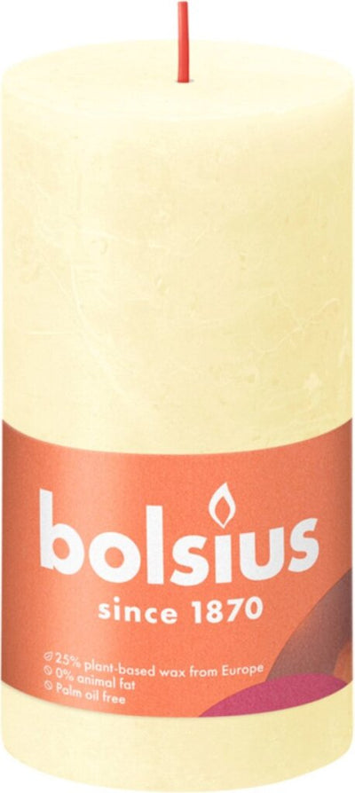 Bolsius stompkaars rustiek butter yellow 13 cm oslash; 7 cm