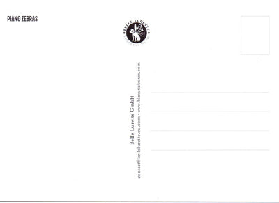 Prentbriefkaart cd03: piano zebra 6 st