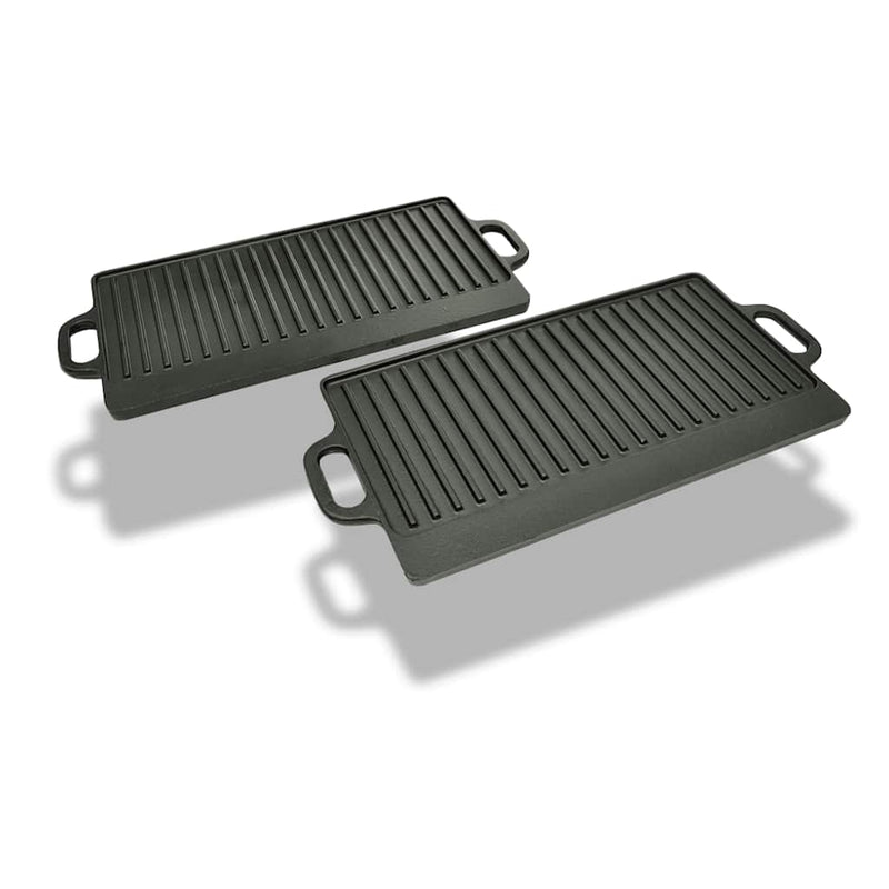 Vidaxl grill platter 2 stuks gietijzeren omkeerbaar 50x23 cm