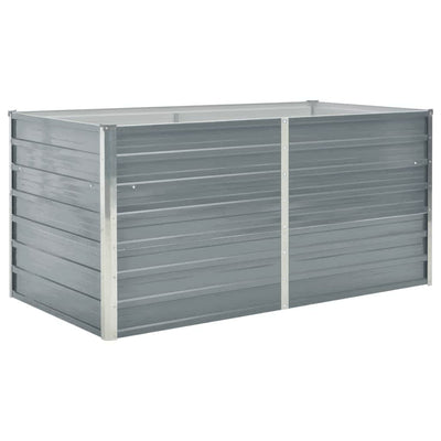Vidaxl plantenbak verhoogd 160x80x77 cm gegalvaniseerd staal grijs