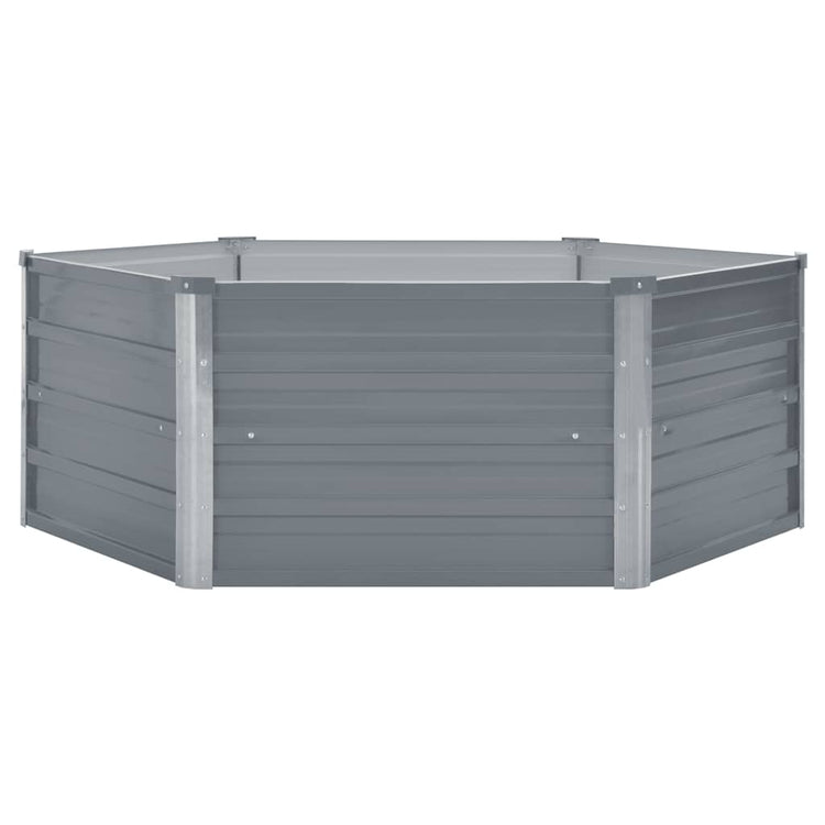 Vidaxl plantenbak verhoogd 129x129x45 cm gegalvaniseerd staal grijs