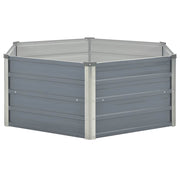 Vidaxl plantenbak verhoogd 129x129x45 cm gegalvaniseerd staal grijs - afbeelding 3