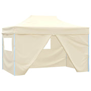 Vidaxl vouwtent pop-up met 4 zijwanden 3x4,5 m crèmewit - afbeelding 1