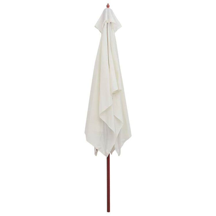 Vidaxl parasol met houten paal 200x300 cm crèmewit