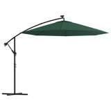 Vidaxl zweefparasol met led-verlichting en metalen paal 300 cm groen - afbeelding 2