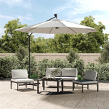Vidaxl zweefparasol met led-verlichting en metalen paal 300 cm zand - afbeelding 1