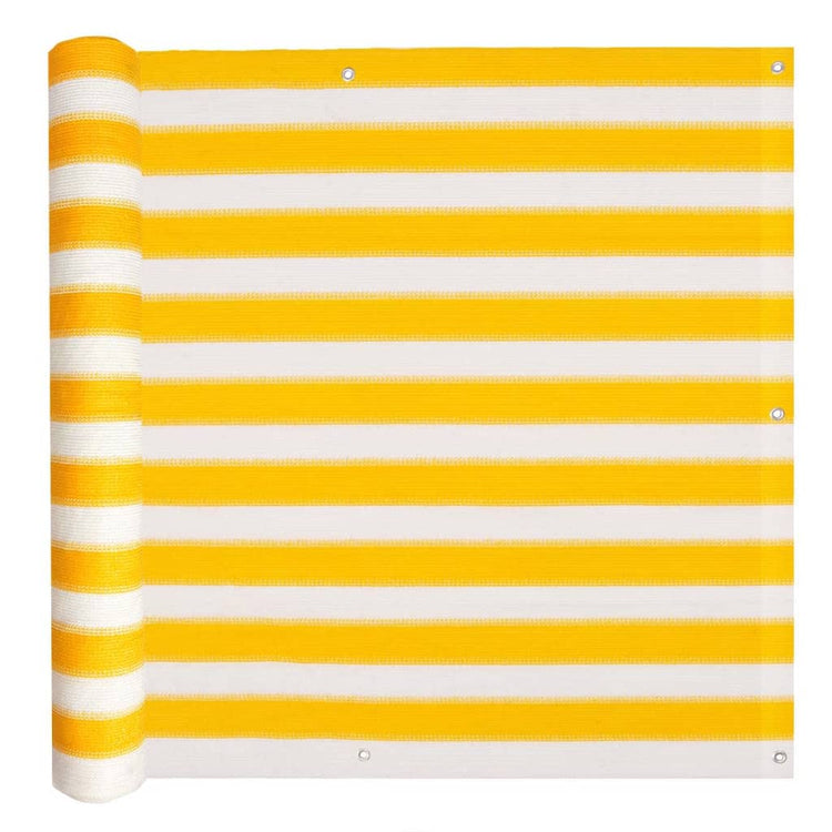VidaXL Balkonscherm HDPE 75x600 cm geel en wit