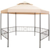 Vidaxl tuinprieel 323x265 cm hexagonaal beige