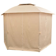 Vidaxl tuinpaviljoen met gordijnen hexagonaal 360x265 cm - afbeelding 3