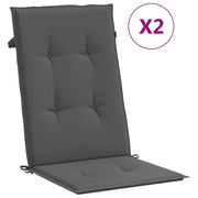 Vidaxl tuinstoelkussens rugleuning 2 st 120x50x2 cm stof antraciet - afbeelding 2