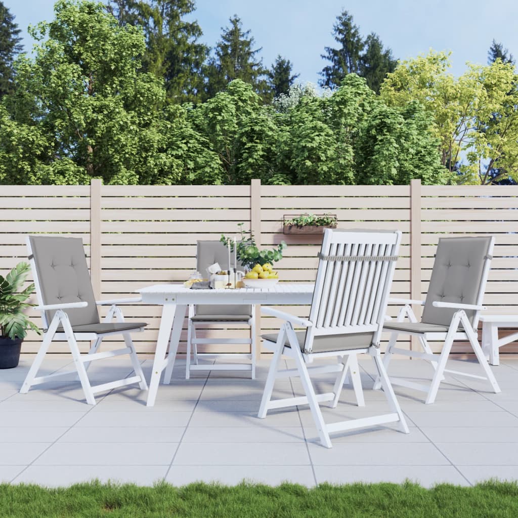 Vidaxl tuinstoelkussens 4 st hoge rug 120x50x3 cm stof grijs