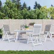 Vidaxl tuinstoelkussens 4 st hoge rug 120x50x3 cm stof grijs - afbeelding 1