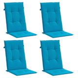 Vidaxl tuinstoelkussens 4 st hoge rug 120x50x3 cm stof blauw - afbeelding 3