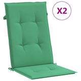 Vidaxl tuinstoelkussens 2 st hoge rug 120x50x3 cm stof groen - afbeelding 2
