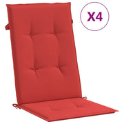 Vidaxl tuinstoelkussens 4 st hoge rug 120x50x3 cm stof rood - afbeelding 2