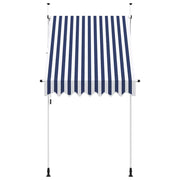 Vidaxl luifel handmatig uittrekbaar 150 cm blauw en witte strepen - afbeelding 3