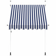 Vidaxl luifel handmatig uittrekbaar 200 cm blauw en witte strepen - afbeelding 3