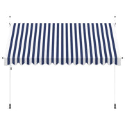 Vidaxl luifel handmatig uittrekbaar 350 cm blauw en witte strepen - afbeelding 3