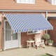 Vidaxl luifel handmatig uittrekbaar 400 cm blauw en witte strepen