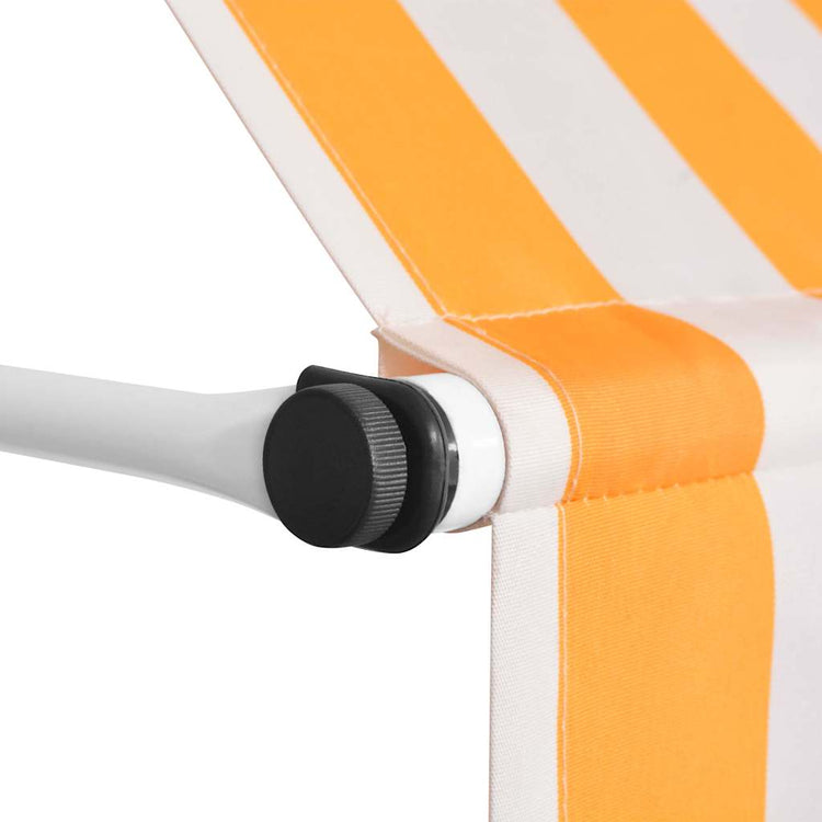 Vidaxl luifel handmatig uittrekbaar 150 cm oranje en witte strepen