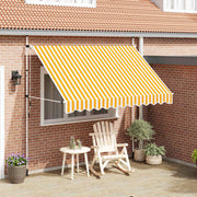 Vidaxl luifel handmatig uittrekbaar 300 cm oranje en witte strepen - afbeelding 1