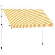 Vidaxl luifel handmatig uittrekbaar 350 cm oranje en witte strepen - afbeelding 2