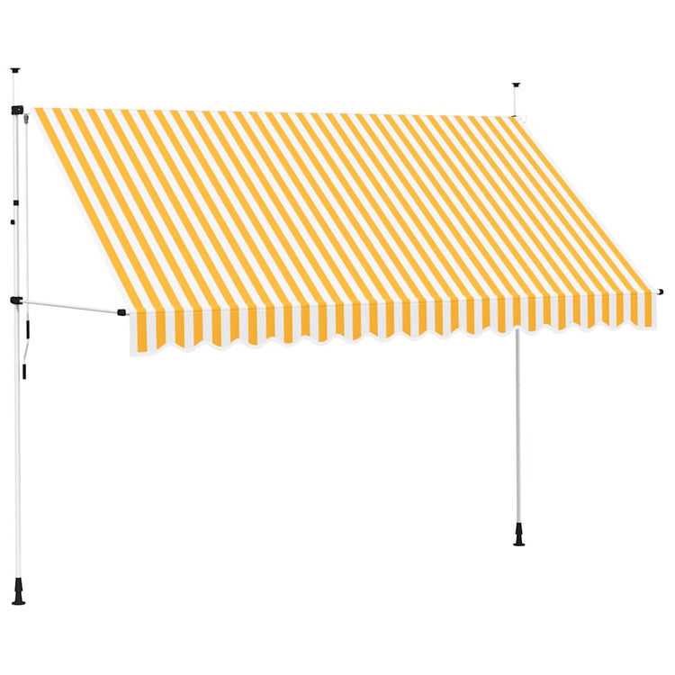 Vidaxl luifel handmatig uittrekbaar 350 cm oranje en witte strepen
